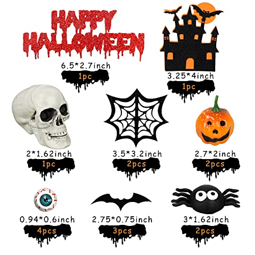 Halloween Cake Toppers Skull Eyeballs Spider Castle Decorations - Eyeballs Variant