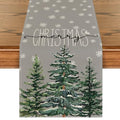 Christmas Tree Snowflake Table Runner - Green, 13 x 72 Inch Holiday Decor