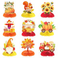 Fall Honeycomb Centerpieces Table Decorations - Yellow-Fall 9 Pcs Autumn Thanksgiving Party Supplies