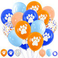 Dog Paw Balloons Set - 22 Pieces, 12 Inch Blue & Orange Party Decorations with Variation Dog / 22 Count