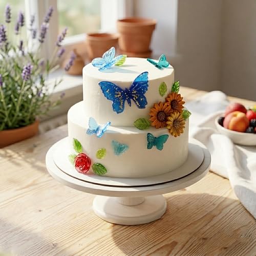 Silicone Fondant Flower Molds Set of 8 for Cake Decorating & Crafting