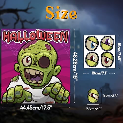 Halloween Zombie Eyeball Game Set for Kids - Party Decorations & Fun Activity