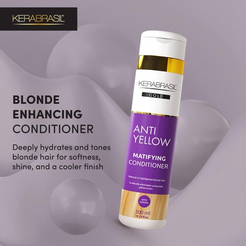 Antiyellow Conditioner - Neutralizes Brassy Tones & Enhances Cool Blonde - Deep Hydration for Color-Treated Hair