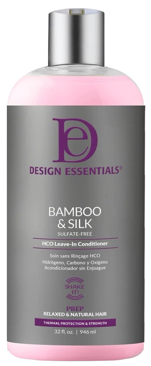 Design Essentials Leave-In Conditioner - Bamboo & Silk Thermal Protection for Natural Hair - 32 Oz