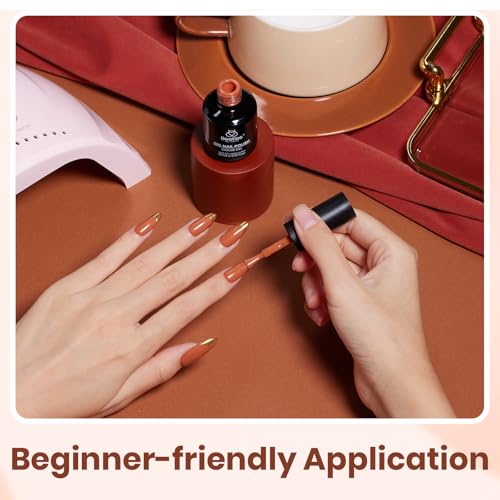 Beetles Orange Gel Nail Polish - 15ML Burnt Orange with Creme Brown Variation