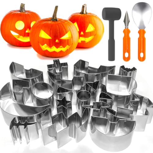 Pumpkin Carving Kit 22Pcs Stencils Tools Set Halloween Decoration - Variation of This Listing