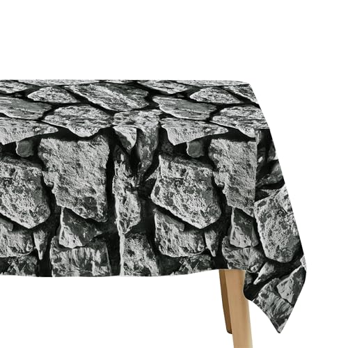 Stone Wall Party Tablecloth Decorations - 3 Pcs, 55x86 Inches for Medieval & Halloween Events