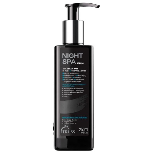 TRUSS Night Spa Overnight Hair Serum - Intense Hydration & Reconstruction for Dry Hair - Vegan Formula (8.45 oz)