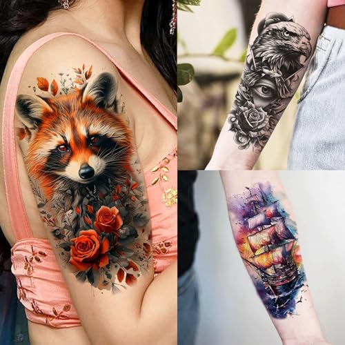 Waterproof Temporary Tattoos for Adults 70 Sheets - Dragon Tiger Variation