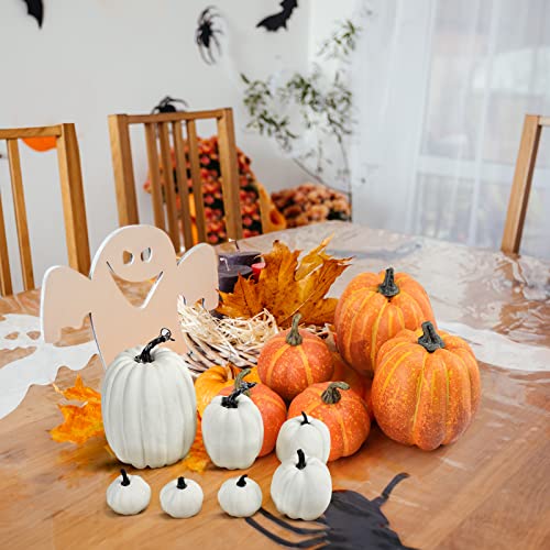 Artificial Pumpkin Fall Harvest Foam Decor Set - 7 Pieces for Halloween & Autumn