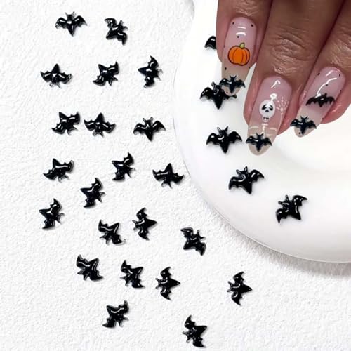 Halloween Nail Charms 3D Bat Rhinestones Set - Nail Art Decorations for Acrylic Nails - Variation Nail Charms 06