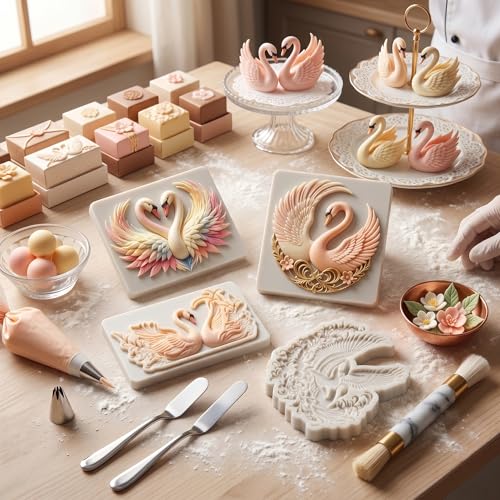 Swan Silicone Fondant Mold Set - Animal Cake Decorating Molds - Style B