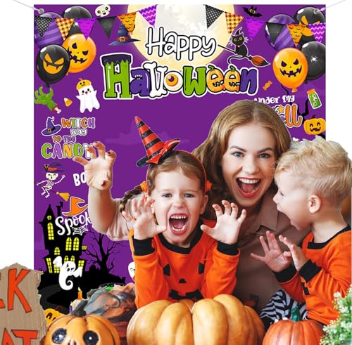 AIBIIN Purple Halloween Photo Backdrop - 70.8x78.7 Inch for Photography