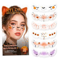 Halloween Multicolor Face Glitter Makeup Patches 12PCS - Bat Pumpkin Ghost Tattoos