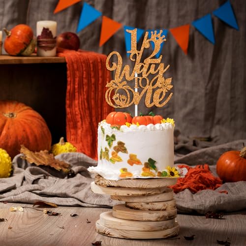 Half Pumpkin Cake Topper for First Birthday Baby Shower Fall Halloween Celebration