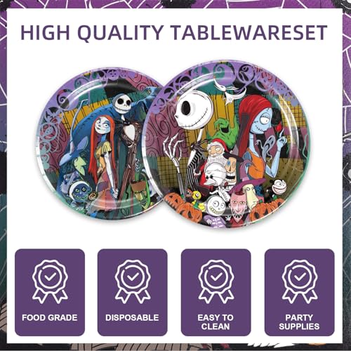 Halloween Party Supplies Tableware Set for 20 Guests - Christmas & Birthday Decorations
