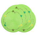 Green Clover St. Patrick's Day Placemat Set - Embroidered 13.4 Inch Table Mats