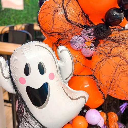 Halloween Decorations Pink BOO Balloons, 2 Pumpkins, 2 Ghosts & 2 Spiders - 9pcs Boo Ghost Pumpkin Spider Variation