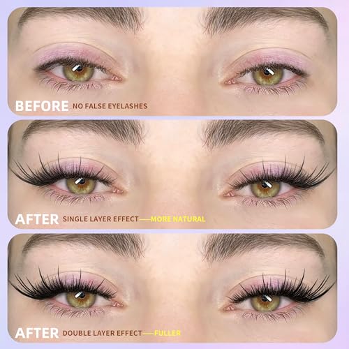 Wispy Fox Eye Lash Clusters with Spikes - Reusable False Eyelashes, K Variation