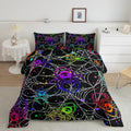 Halloween Spider Web Comforter Set Queen Size Multi 088 - Colorful Spiderweb Quilt