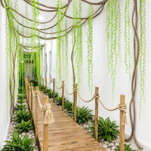 Artificial Jungle Vines Set with Willow Branches and Hooks for Classroom & Event Decor
