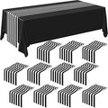 12 Pack Black and White Striped Table Runner - 12 x 108 Inches - Polyester