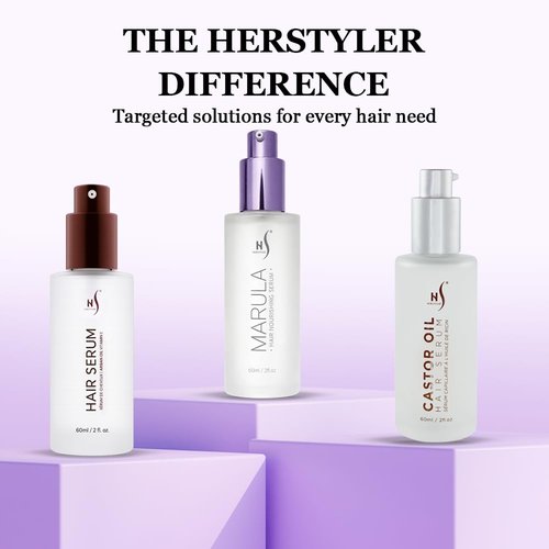 HerStyler Marula Oil Hair Serum - Anti-Frizz Treatment for Dry, Damaged Hair - Boosts Shine & Smoothness - 2 Fl Oz (1 Pack)