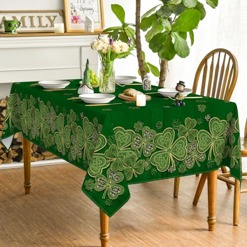 Green Rectangular Tablecloth 60 x 84 Inch for Dining & Parties - Durable Polyester