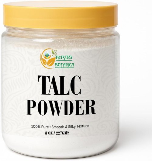 Herbs Botanica Talcum Powder - 8 oz Fine Talc for Body Freshness | Smooth, Unscented Formula for DIY Cosmetics & Personal Care