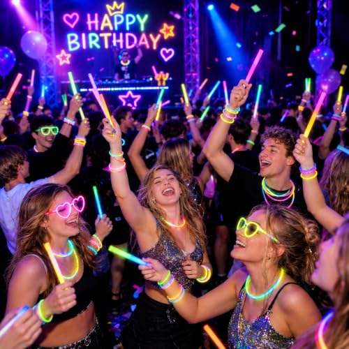 729 Pcs Glow Sticks & Accessories Bulk Party Pack for Events - Neon Glow in the Dark