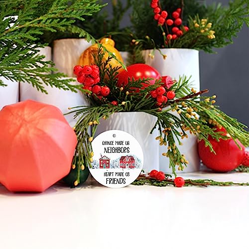 Christmas Keepsake Ceramic Ornament - 3 Inch Holiday Tree Decoration with Gold String