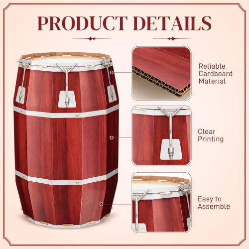 Basic Red-Brown 4 Pcs Havana Night Party Decorations - Large Cardboard Conga Props
