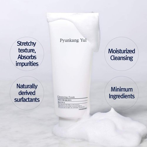 PYUNKANG YUL Cleansing Foam - Gentle Korean Facial Wash for All Skin Types - Moisturizing Coconut Extract - 5.1 Fl. Oz
