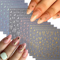 Self-Adhesive Star Nail Stickers - Silver & Gold Aurora Moon Design, Style B