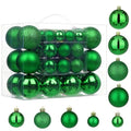 Dark Green Shatterproof Christmas Tree Ornaments Set - 50pcs with Hanging Loops, Holiday Decorations, Variation: Green