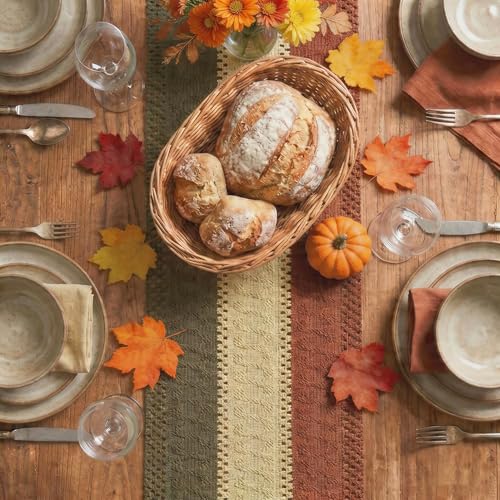 Caramel Brown Coffee Farmhouse Table Runner 12x108 Inch - Rustic Home Decor