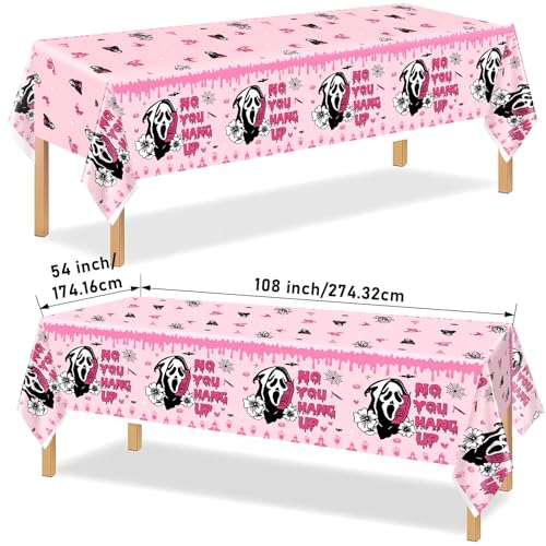 Pink Halloween Tablecloths 3-Pack - 108 x 54 Inch Party Decor
