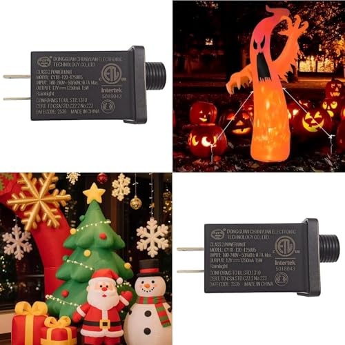 12V 1.25A Outdoor Inflatable Decoration Power Adapter (4 Pack) - UL Safety Certified
