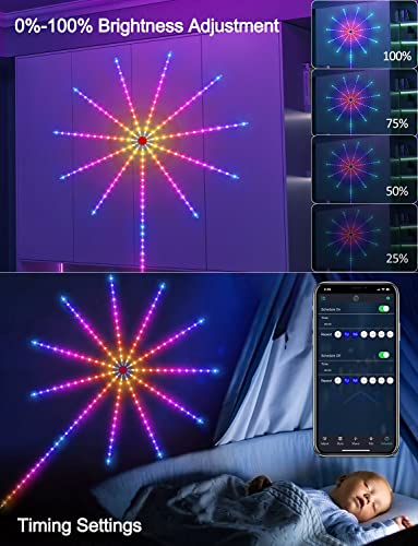 20 Inch Firework LED Strip Lights RGB Dream Color Music Sync with Remote App Control