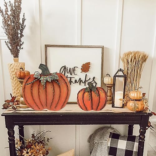 Metal Pumpkin Decoration for Home S-b Free Standing Fall Harvest Halloween Decor