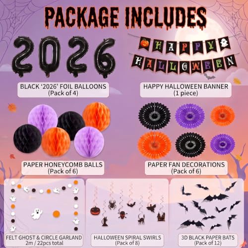 Halloween Party Decorations Set for Trick-or-Treat Indoor Outdoor Decor 39PCS