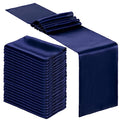 Navy Blue Satin Table Runners Bulk - 12 Pack, 12 x 108 Inches, Elegant Party Decor