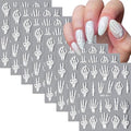 Halloween Skull Nail Stickers - 8 Sheets Self-Adhesive Nail Decals for DIY Nail Art
