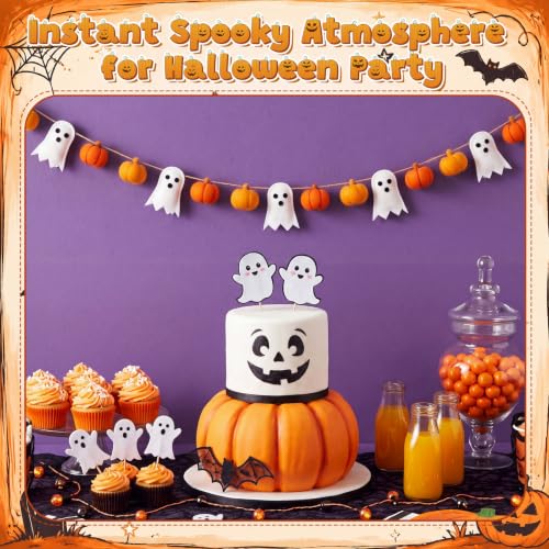 Halloween Felt Garland Set - 3D Ghost & Pumpkin Fall Decoration - Variation of THIS listing