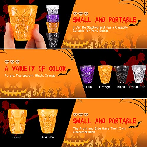 32-Pack Halloween Skull Shot Glasses Plastic Drinkware Party Supplies