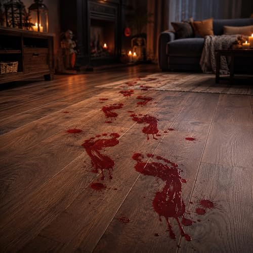 Halloween Bloody Handprint Footprint Stickers - 10 Sheets Horror Decorations