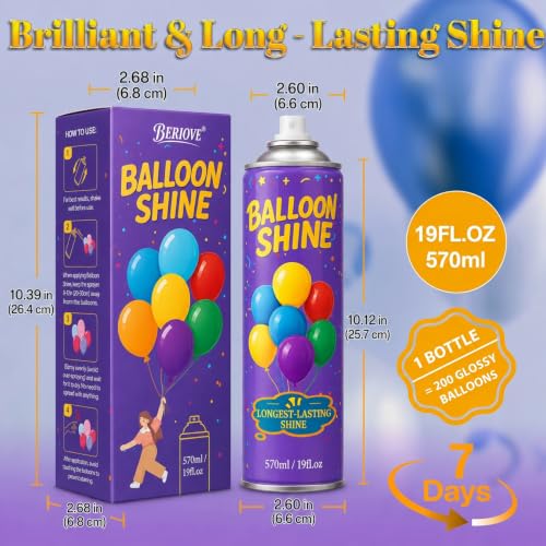 Balloon Shine Spray - 19 oz Waterproof Latex & Foil Balloon Luster