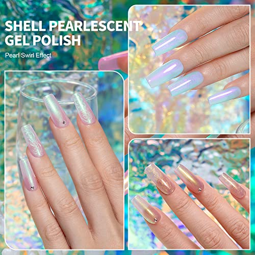 Elf Pearl Collection Pearl Gel Nail Polish Set with Shell Glitter - 6 Colors