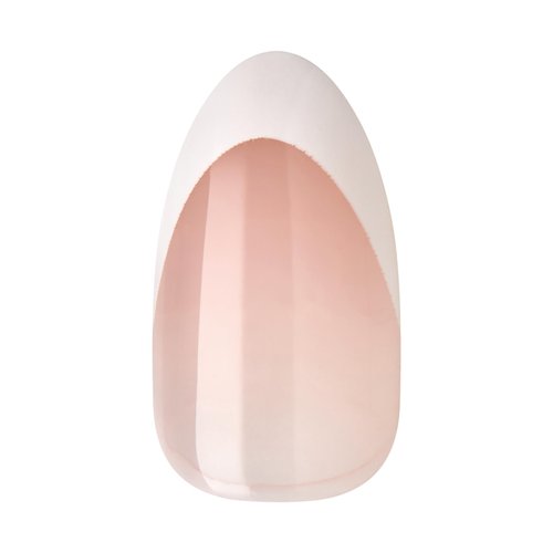 KISS imPRESS No Glue Mani Press On Nails, French, 'Fearless', Light Neutral + White Tip French, Medium, Almond Shape, Includes 30 Nails, Prep Pad, Instructions Sheet, 1 Manicure Stick, 1 Mini File