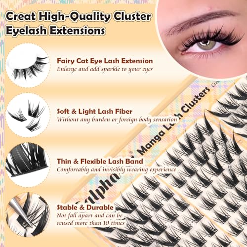 Fox Eye Lash Clusters 180 Pcs C Curl D-Doll Round Spiky Eyelash Extensions